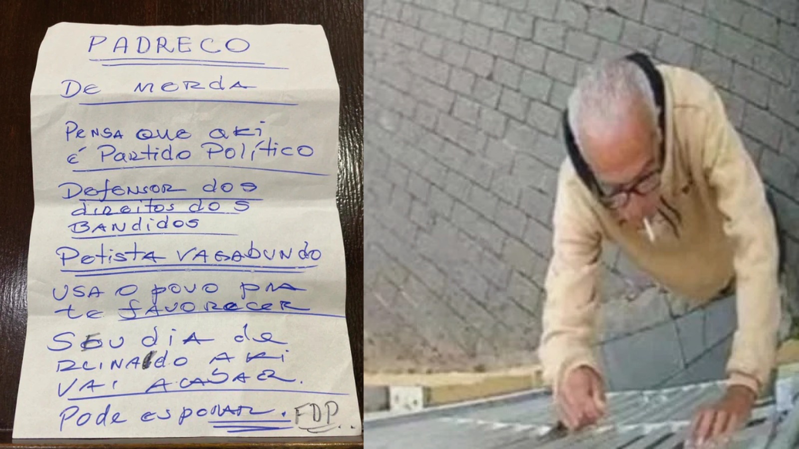 Idoso é apontado como autor de ameaças contra padre Júlio Lancelotti