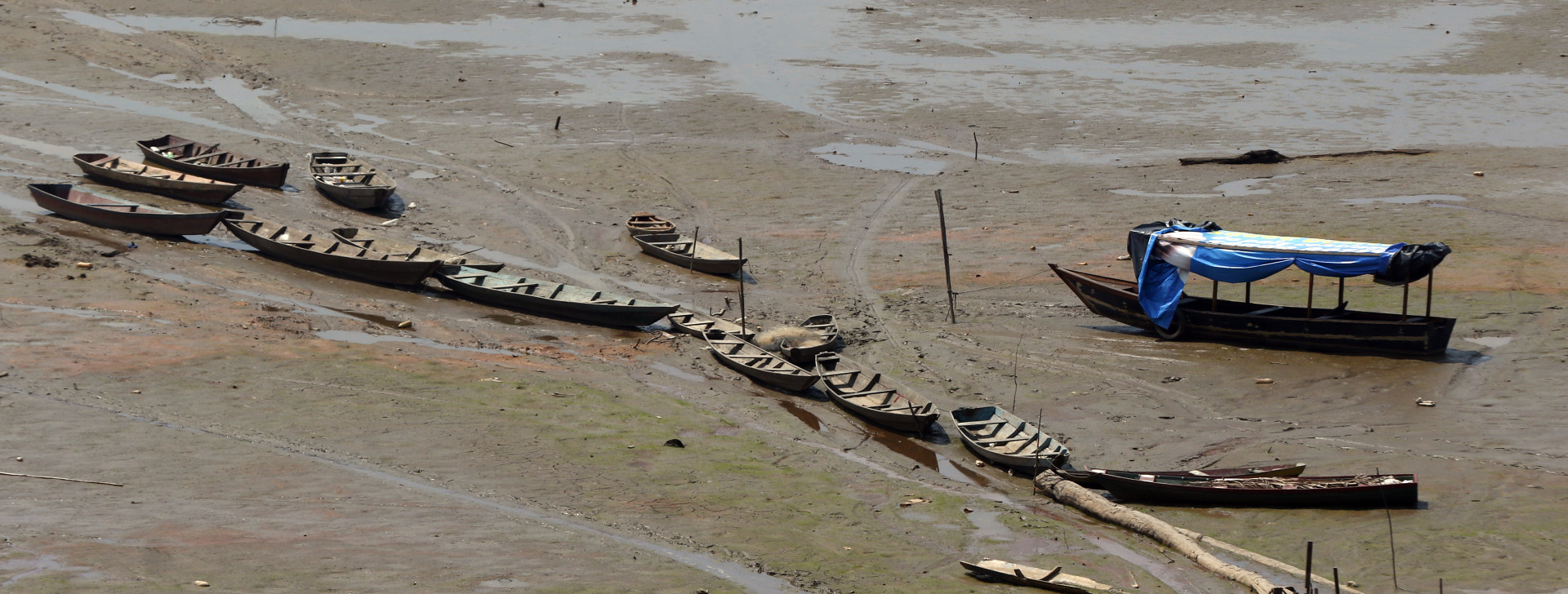 Seca severa no Lago do Aleixo, em Manaus, no Amazonas. (Ricardo Oliveira/Revista Cenarium Amazônia)