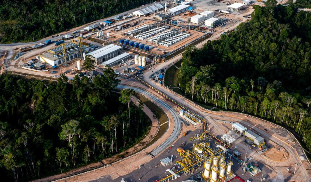 Vista aérea do Campo do Azulão, onde a empresa Eneva é responsável pelo empreendimento. (Reprodução/Eneva)