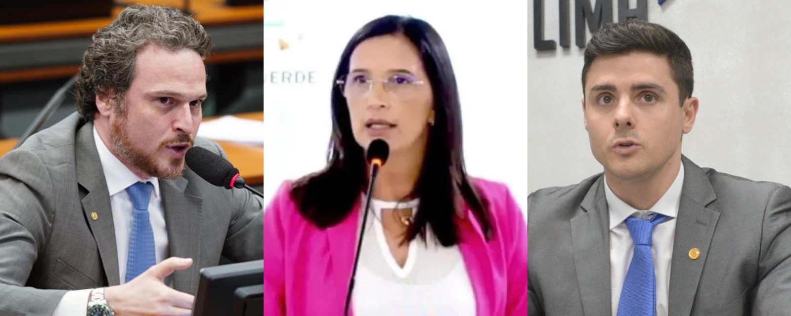 Da esquerda à direita: Bruno Lima, Zirleide Monteiro e Fred Costa. (Reprodução/Redes sociais)