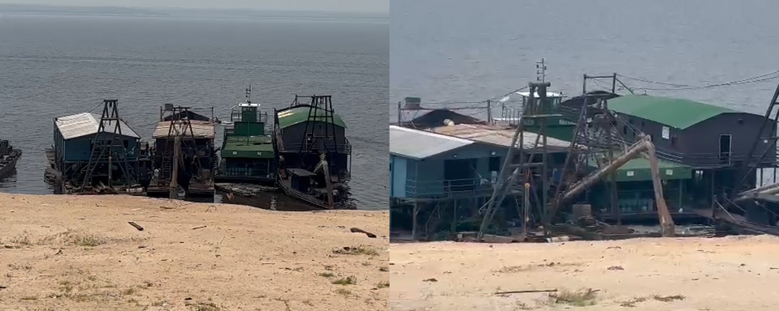 Exclusivo: CENARIUM flagra balsas de garimpo na Zona Oeste de Manaus
