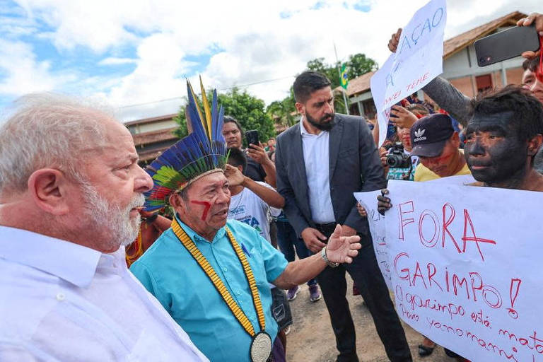 Lula durante visita à Terra Indígena Yanomami (RR), no início de 2023 (Ricardo Stuckert - 21.jan.2023/Divulgação)
