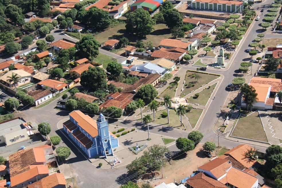 Vista do alto da cidade de Nossa Senhora do Livramento, em Mato Grosso.