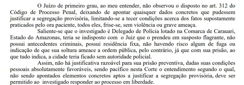 Trecho da decisão do STJ