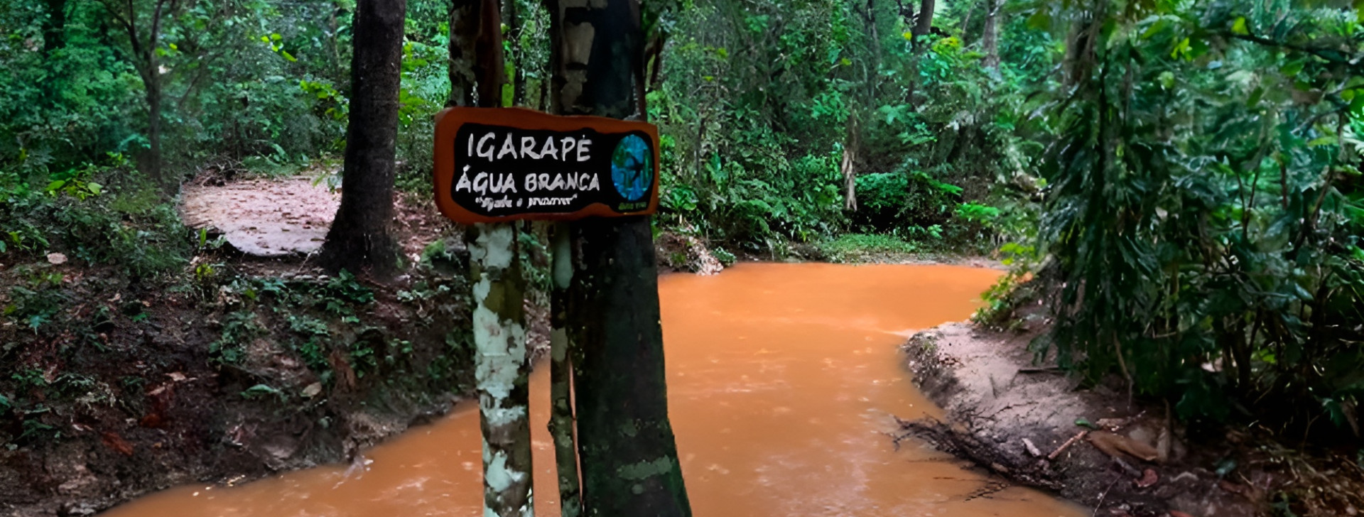 Desmatamento deixa igarapé Água Branca sujo de barro