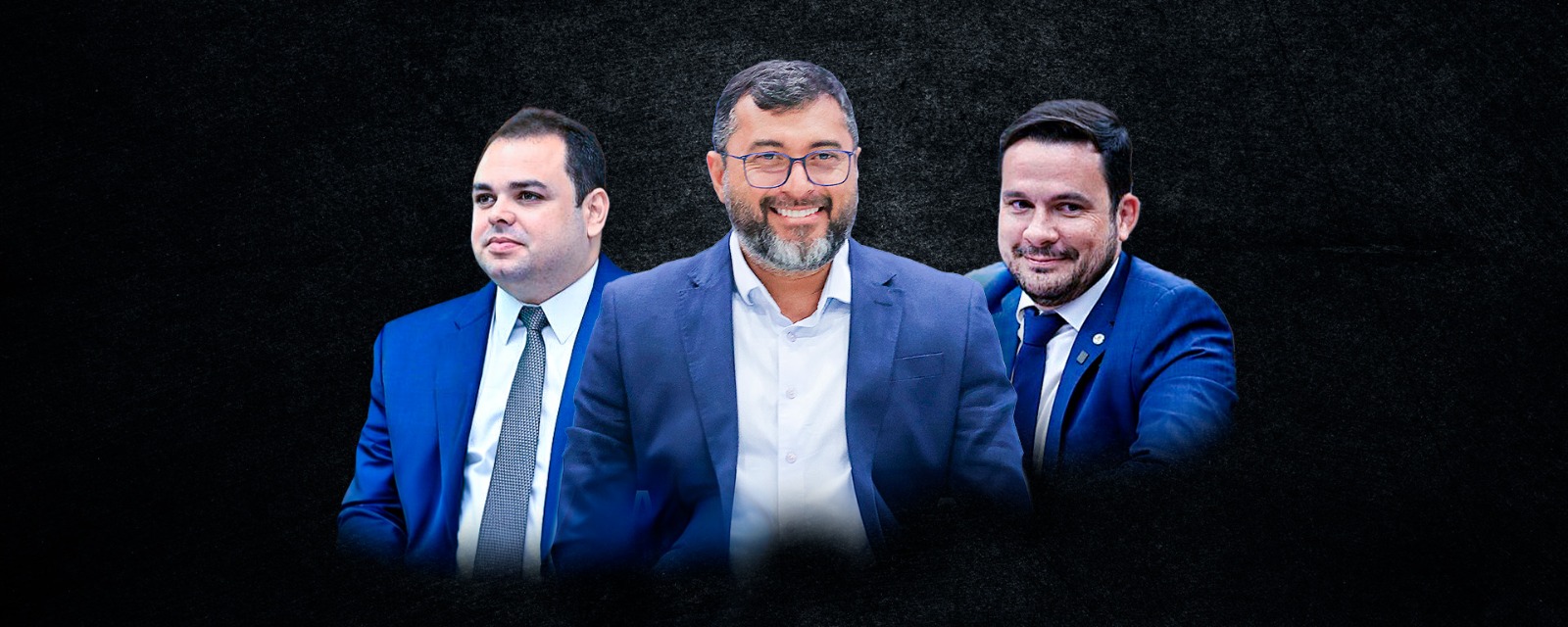 Da esquerda para a direita: presidente da Aleam, deputado estadual Roberto Cidade; governador do Amazonas, Wilson Lima; deputado federal Alberto Neto (Composição de Paulo Dutra/Revista Cenarium)