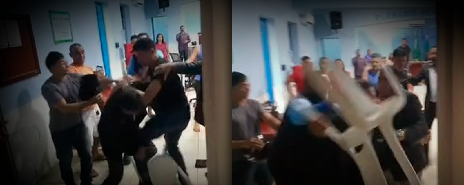 Vereadores trocam socos e chutes em sessão da Câmara no Amazonas