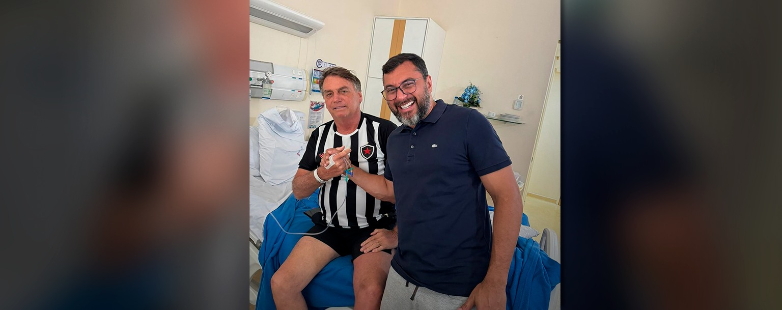 Governador do Amazonas visita Bolsonaro em hospital de Manaus