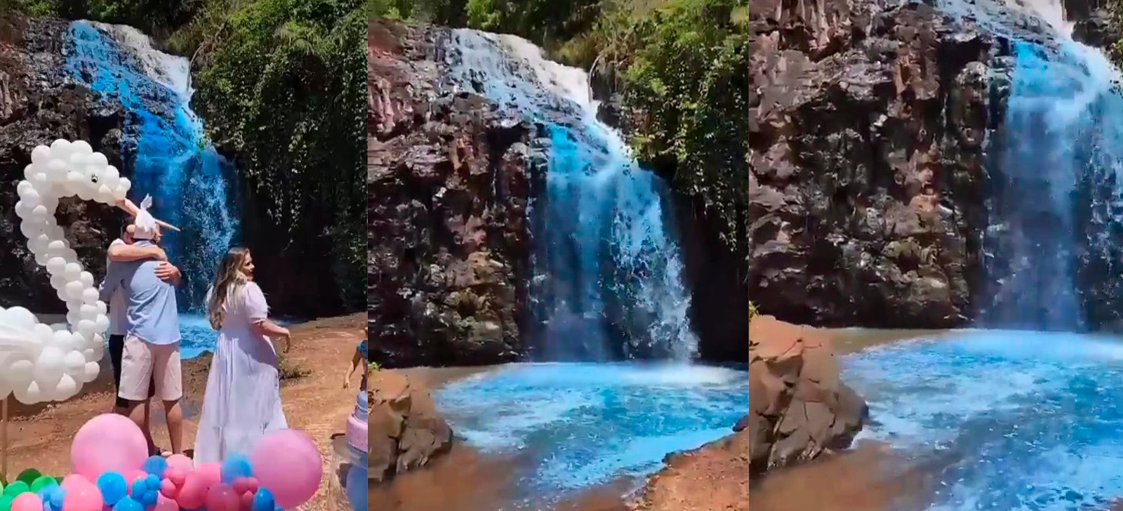 MPMT pede indenização contra responsável por ‘tingir’cachoeira em chá revelação