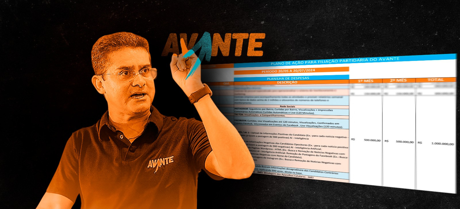 Partido de David Almeida prevê R$ 1 milhão para pagar engajamento e ataques a Wilson Lima