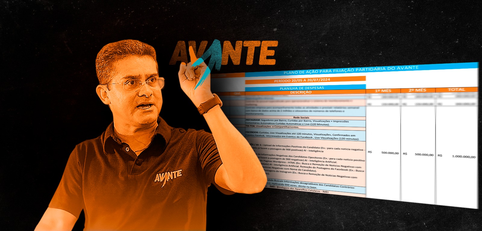 Partido de David Almeida prevê R$ 1 milhão para pagar engajamento e ataques a Wilson Lima