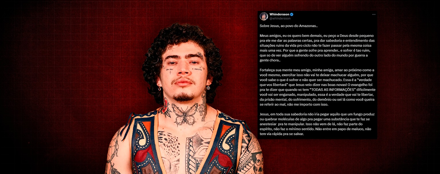 ‘Não tem via rápida para se salvar’, diz Whindersson Nunes sobre uso de ketamina