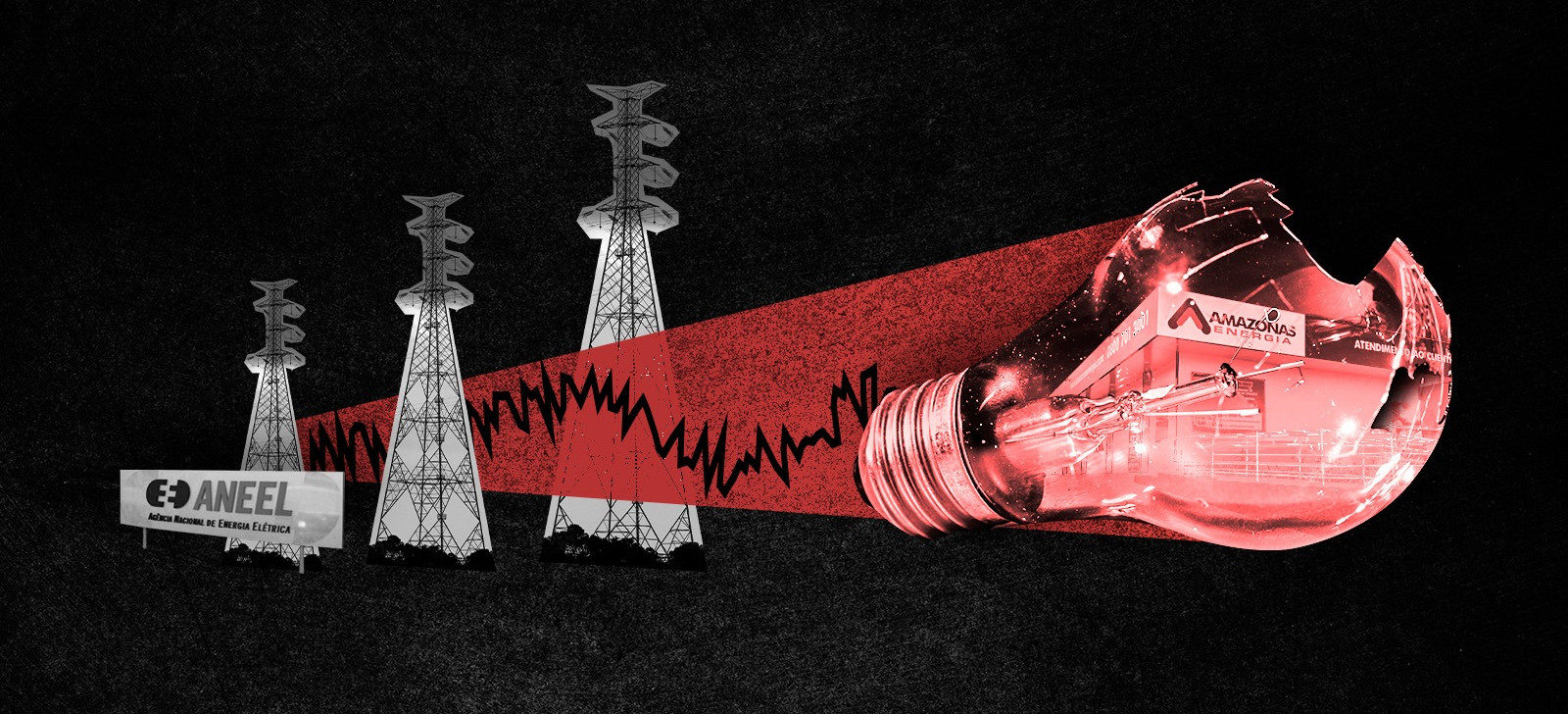 Lâmpada quebrada simbolizando colapso de energia (Composição/Paulo Dutra/Cenarium)
