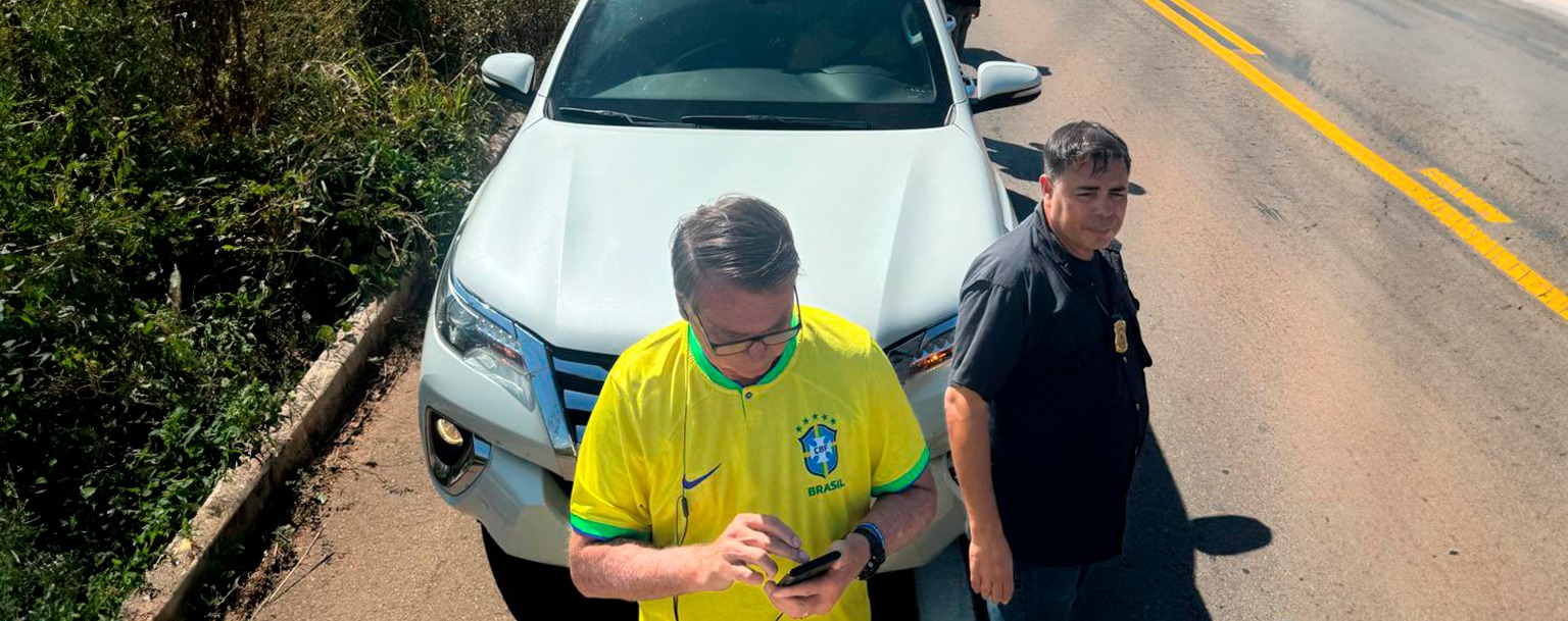 Bolsonaro foi impedido de entrar em cidade, mas via já foi liberada (Reprodução)