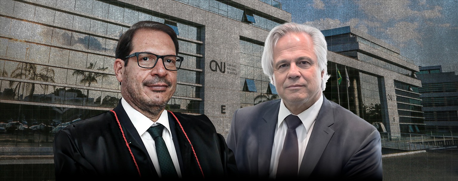 O ministro do CNJ, Luis Felipe Salomão, e o desembargador Luis Cesar de Paula Espíndola (Composição: Weslley Santos/Cenarium)