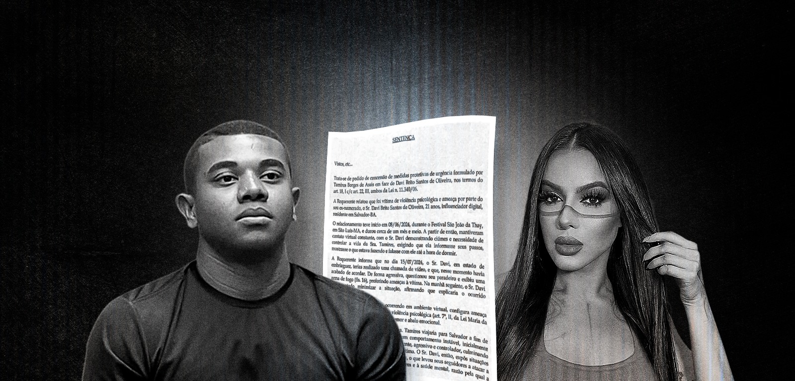 Justiça do Amazonas concede medida protetiva a Tamires Assis contra o ex-BBB Davi Brito