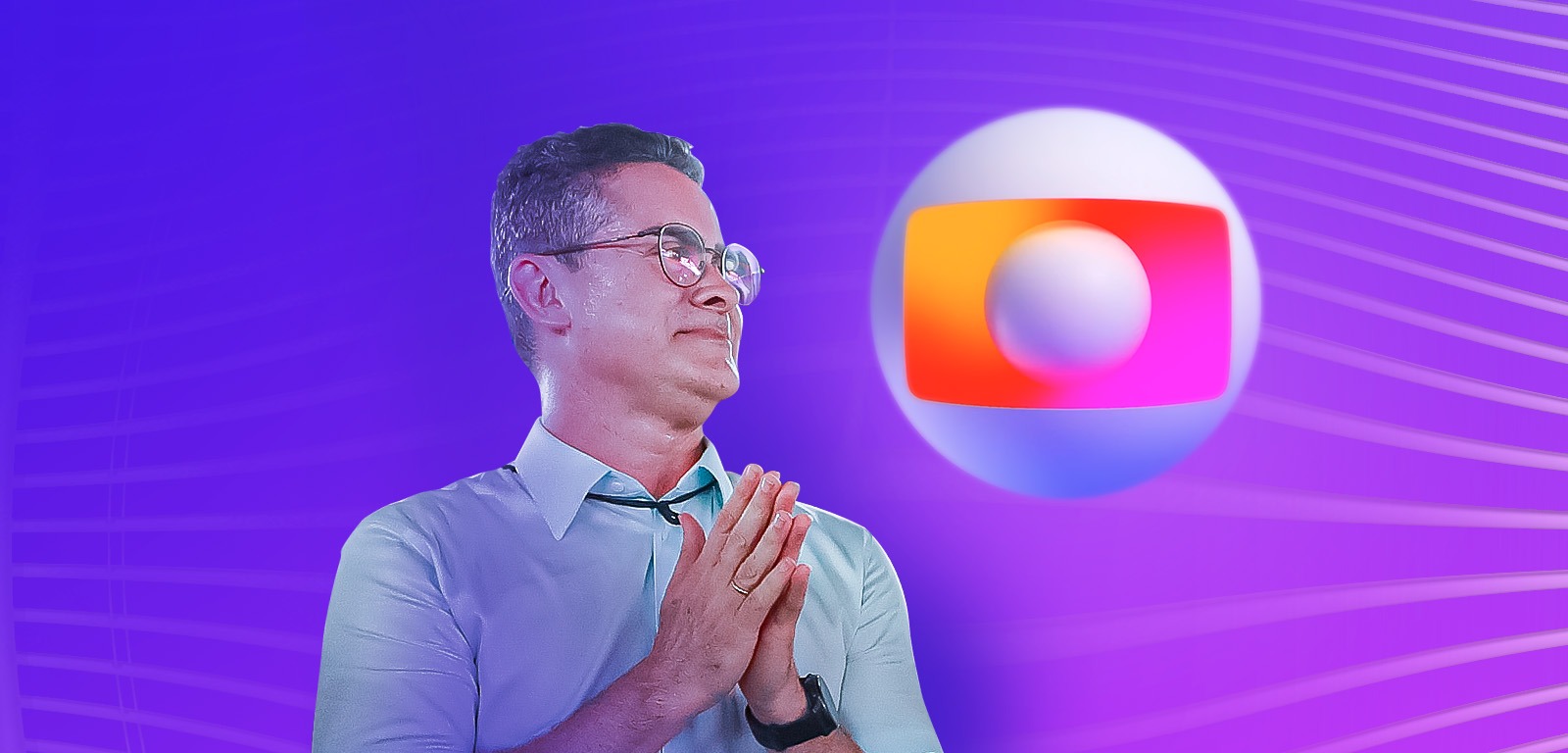 O prefeito de Manaus, David Almeida, e a logo da TV Globo (Composição: Paulo Dutra/CENARIUM)