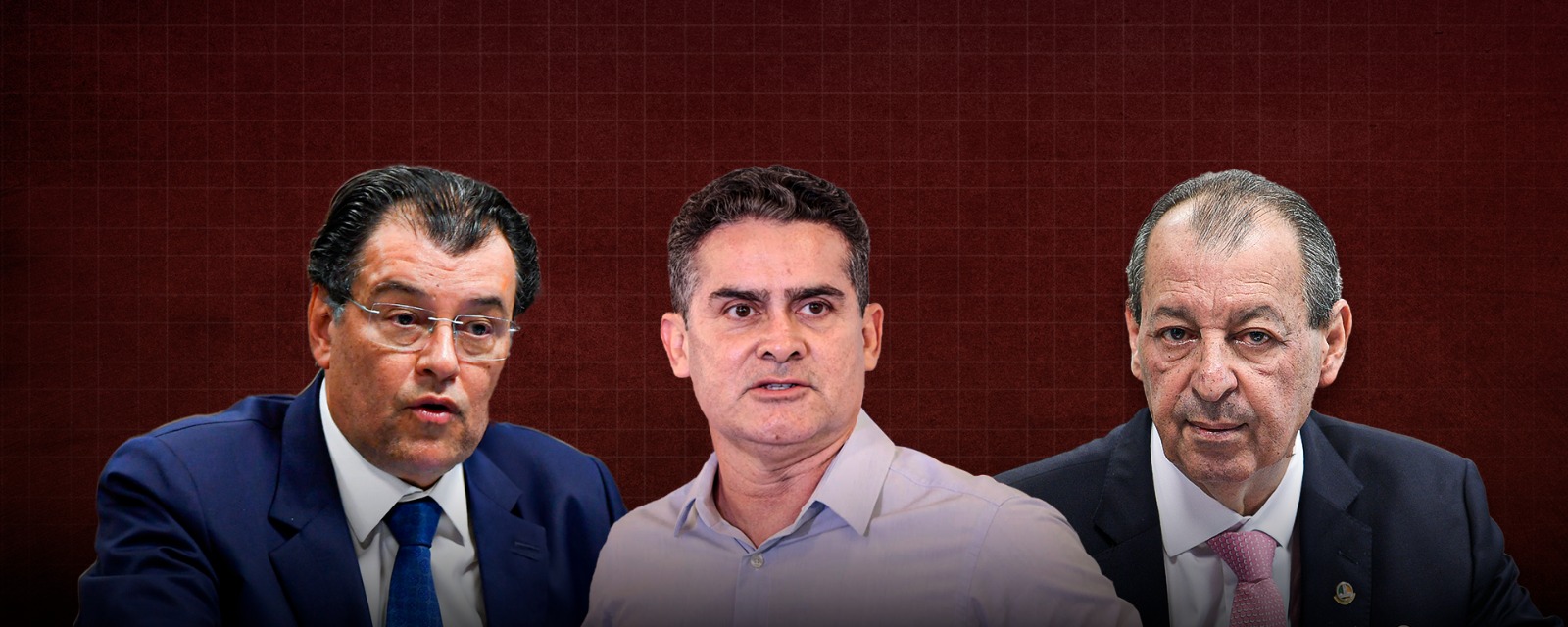 Eduardo Braga, David Almeida e Omar Aziz (Composição: Weslley Santos/CENARIUM)