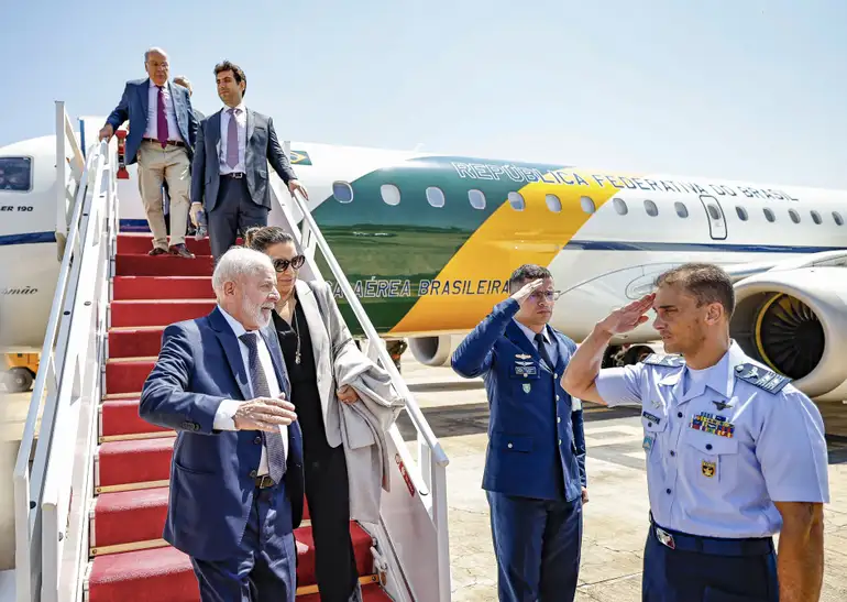 Avião do presidente pousou às 10h12 na Base Aérea de Brasília
(Ricardo Stuckert/PR
)