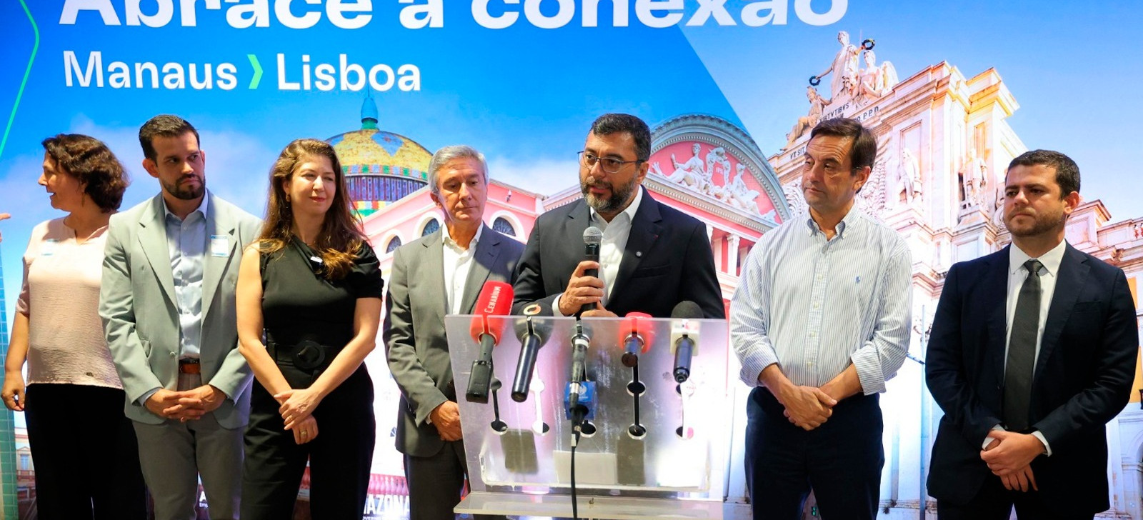 Governador do AM inaugura voo internacional com trecho de Manaus para Lisboa