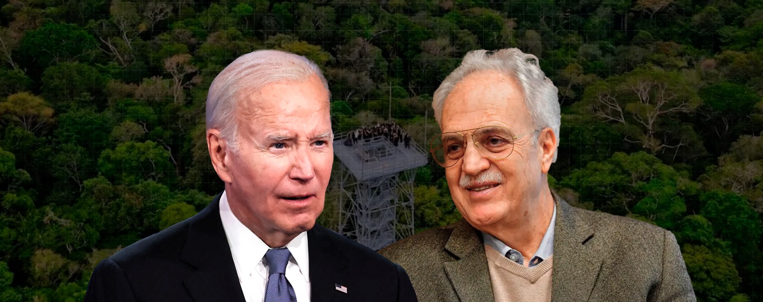 Biden faz sobrevoo com cientista Carlos Nobre em áreas degradadas de Manaus