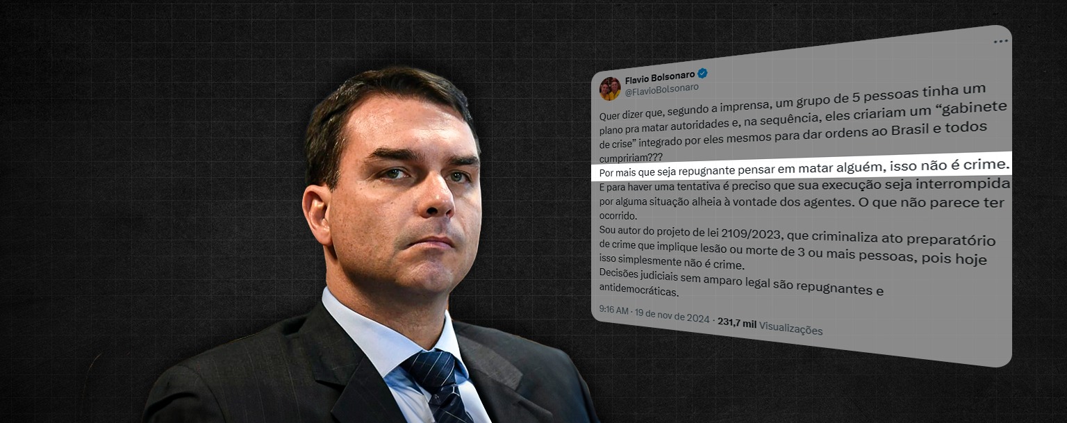 ‘Pensar em matar não é crime’, diz filho de Bolsonaro sobre operação da PF