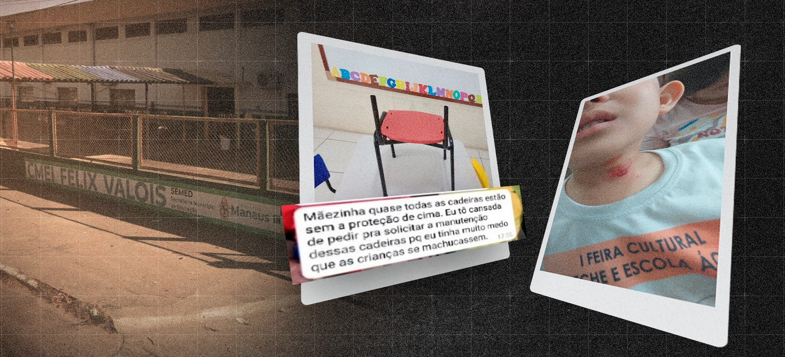 Mãe denuncia precariedade de escola municipal de Manaus após acidente com criança