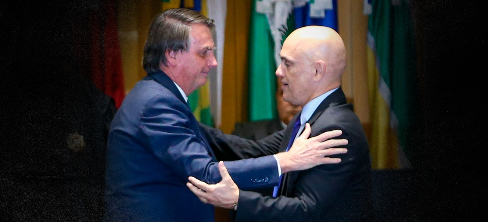 O ex-presidente Jair Bolsonaro e o ministro Alexandre de Moraes (Fabio Rodrigues Pozzebom/Agência Brasil)