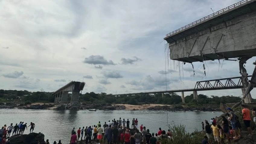 Ponte que liga Maranhão ao Tocantins desabou nesse domingo, 22 (Reprodução)