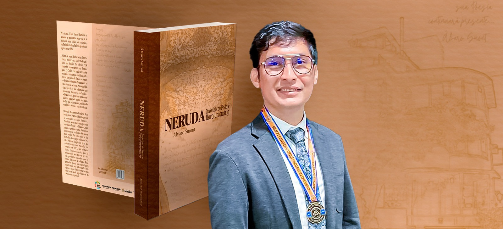 Escritor amazonense lança tributo ao poeta chileno Pablo Neruda