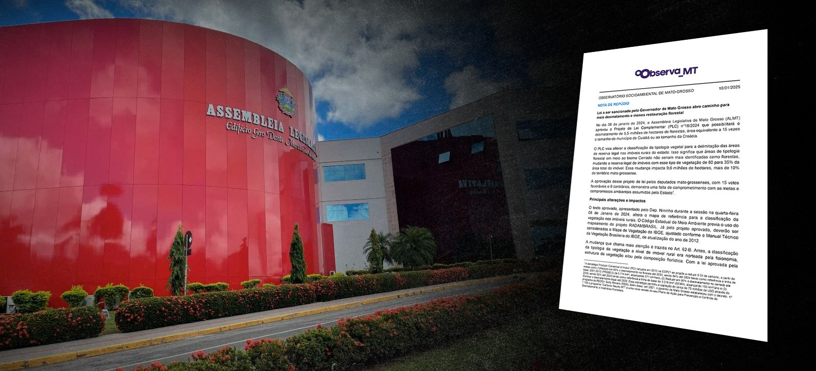ONG aponta retrocesso em lei que reduz áreas de biomas em Mato Grosso