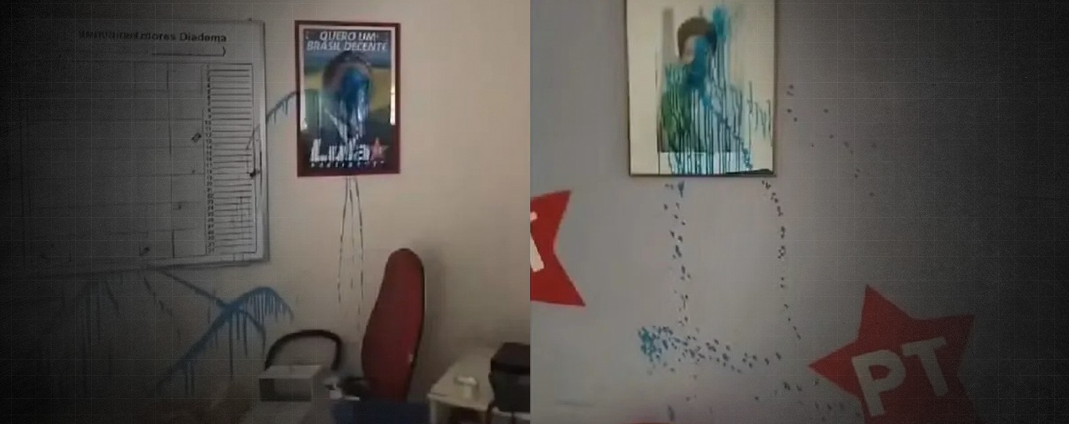 Sede do diretório municipal do PT em São Paulo é alvo de vandalismo