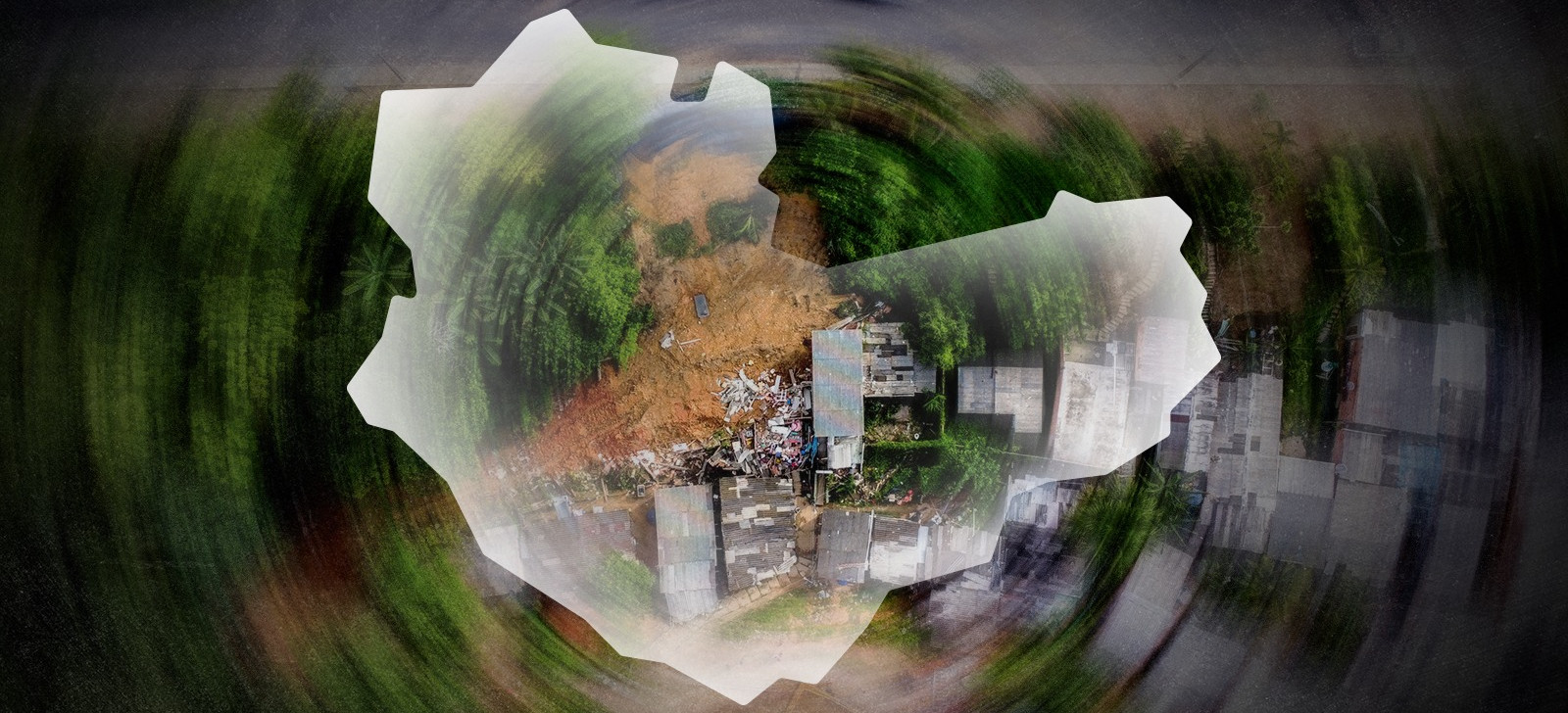 Map of the city of Manaus over cliffs (Photo: Luíz André Nascimento/CENARIUM and composition by Paulo Durtra/CENARIUM)