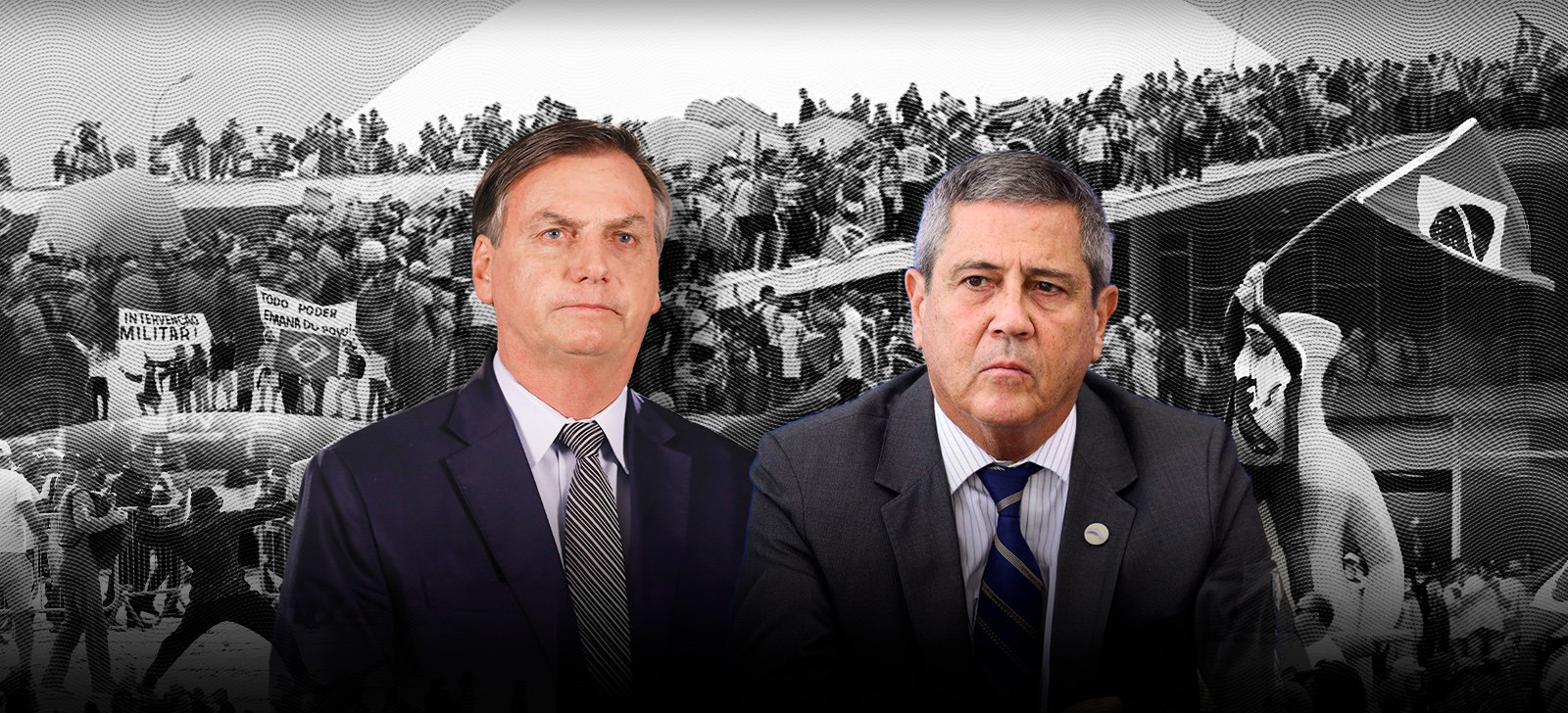 Jair Bolsonaro e Braga Netto (Composição: Lucas Oliveira/CENARIUM)