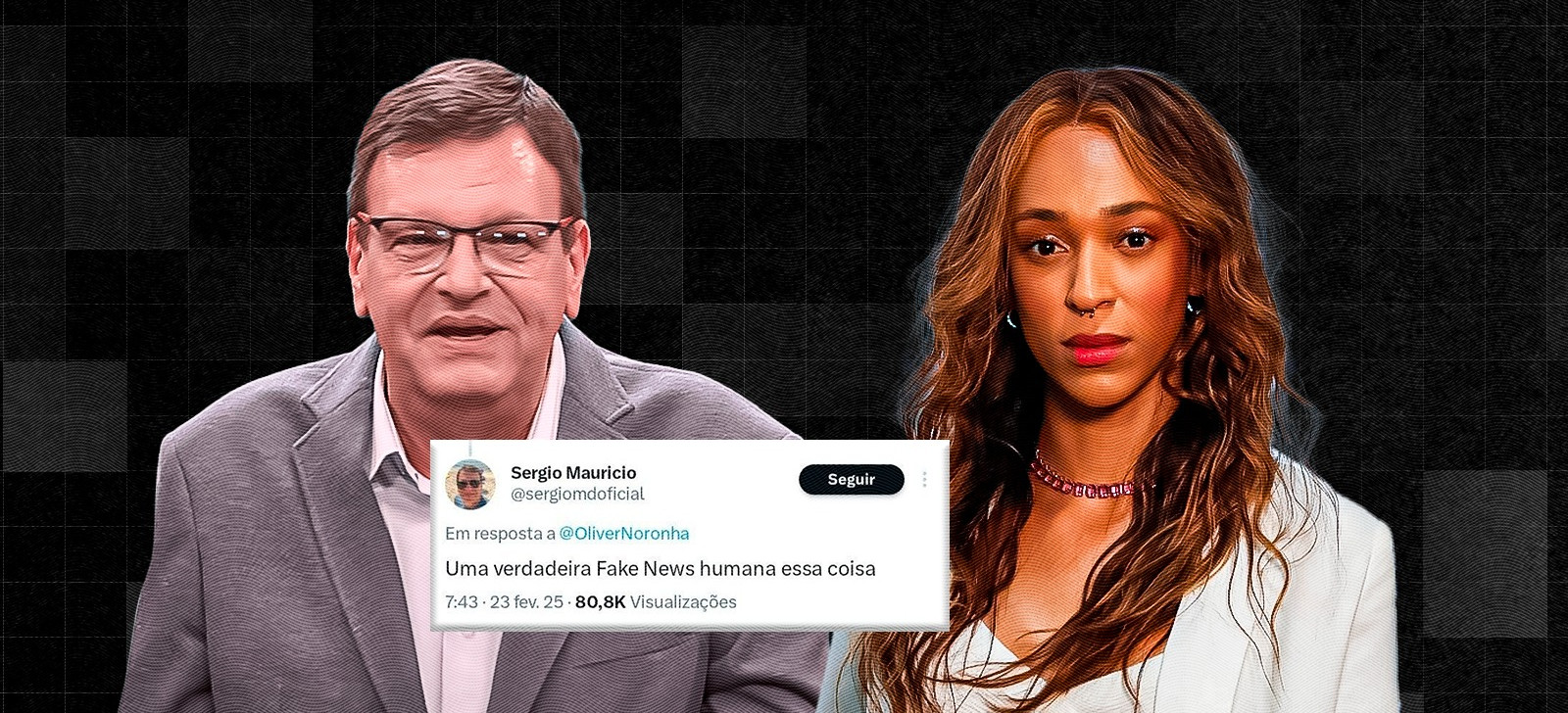 O narrador, Sergio Maurício, e a deputada federal Erika Hilton (Composição: Paulo Dultra/CENARIUM)