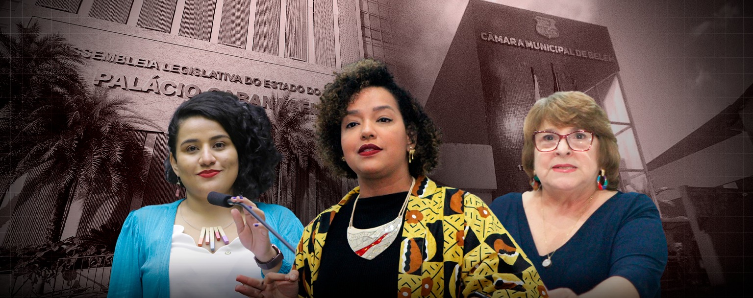 Da esquerda para direita: Vivi Reis, Lívia Duarte e Marinor Brito (Composição de Lucas Oliveira/CENARIUM)