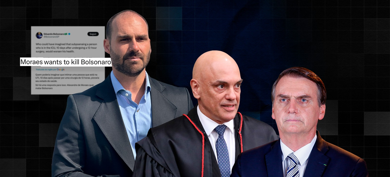 ‘Moraes quer matar Bolsonaro’, diz Eduardo após entrega de intimação