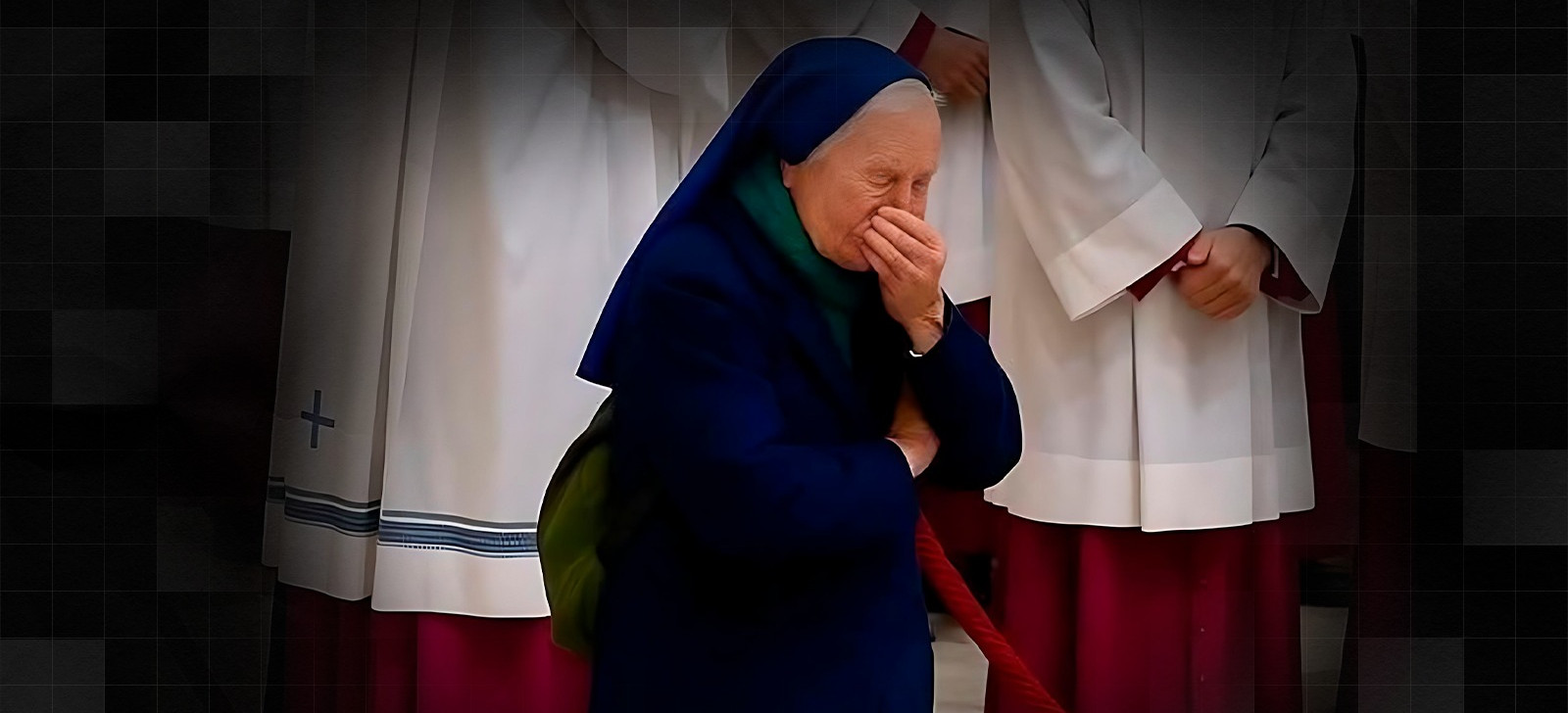 Imagem de freira emocionada no velório do papa viraliza nas redes sociais