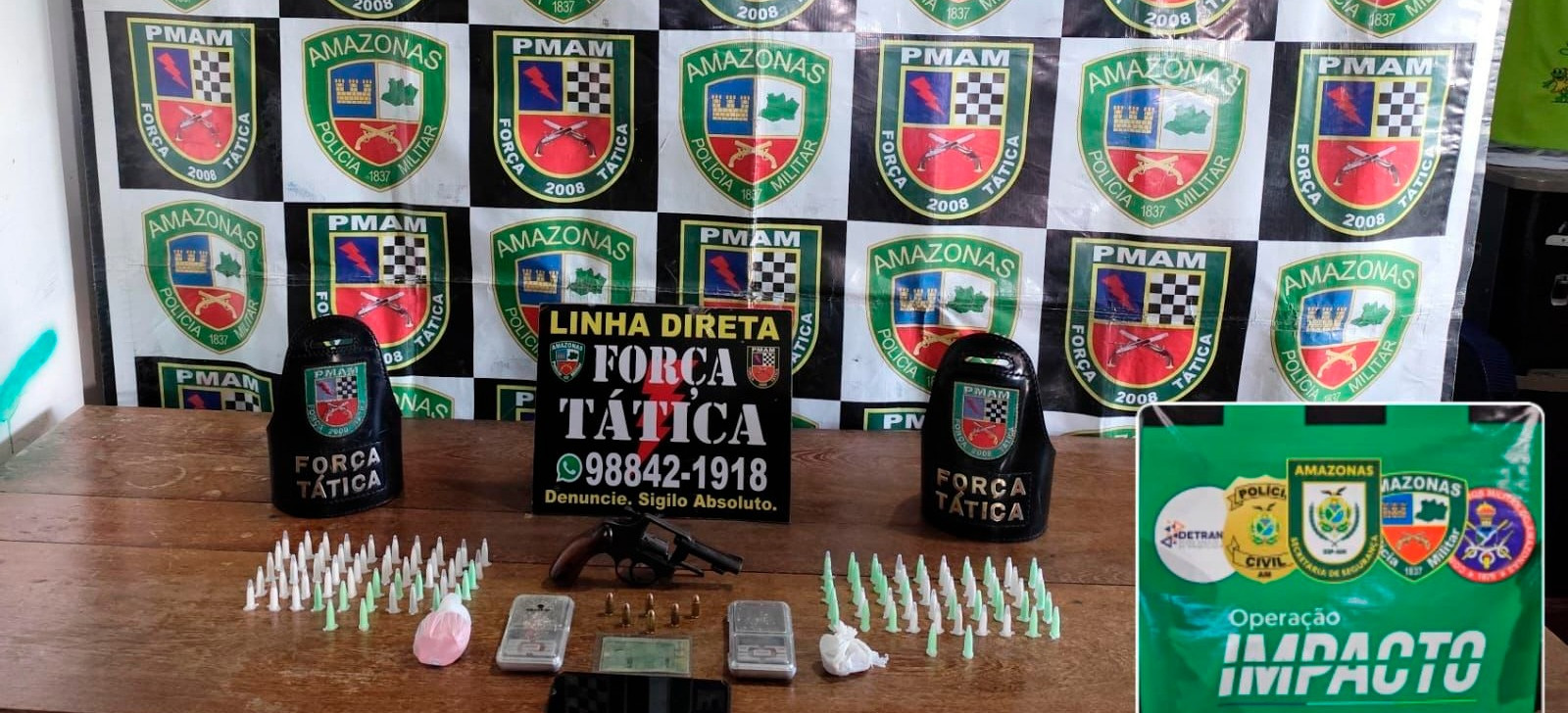 Polícia cumpre mandado de prisão e apreende pinos de cocaína no AM