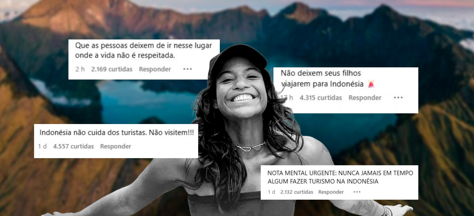 Internautas criticam Indonésia nas redes após morte de brasileira em vulcão