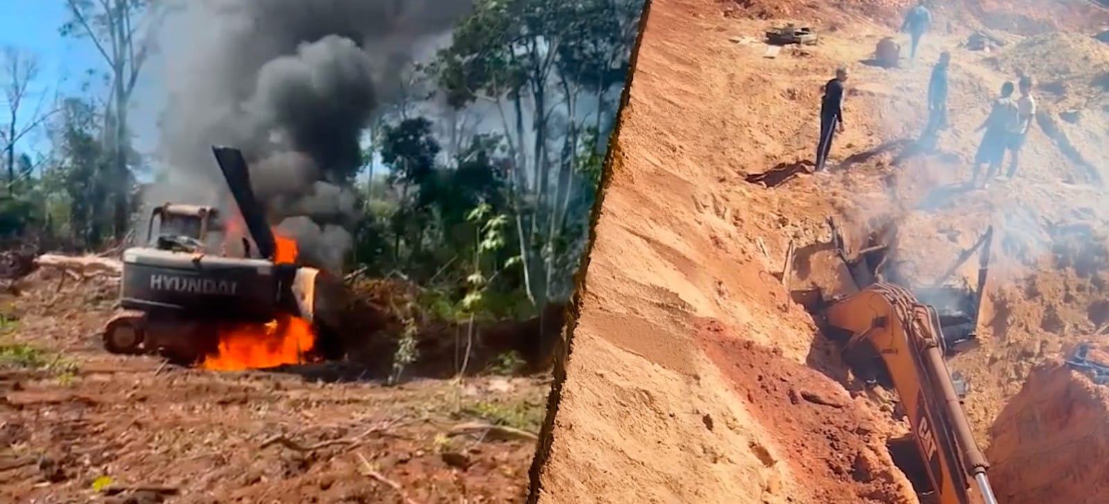 Garimpeiros tentam esconder máquinas durante ação do Ibama em MT