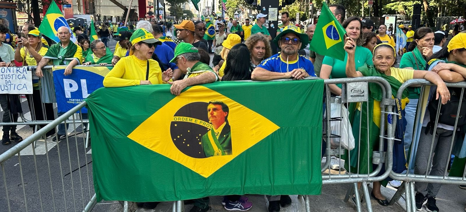 Manifestantes se reúnem na Avenida Paulista em ato promovido por Bolsonaro