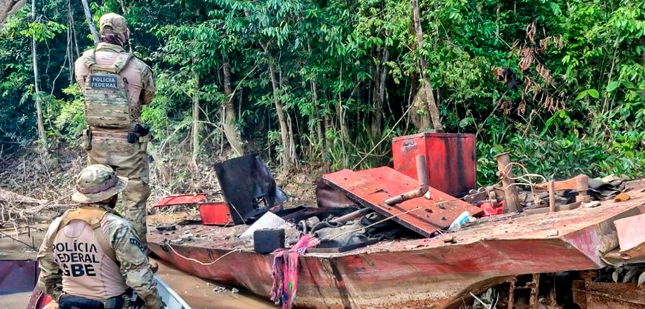 Forças federais desmantelam garimpo ilegal em leitos de rios amazônicos