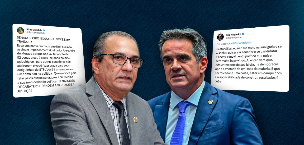 Silas Malafaia e Ciro Nogueira se atacam nas redes sociais por causa de Moraes
