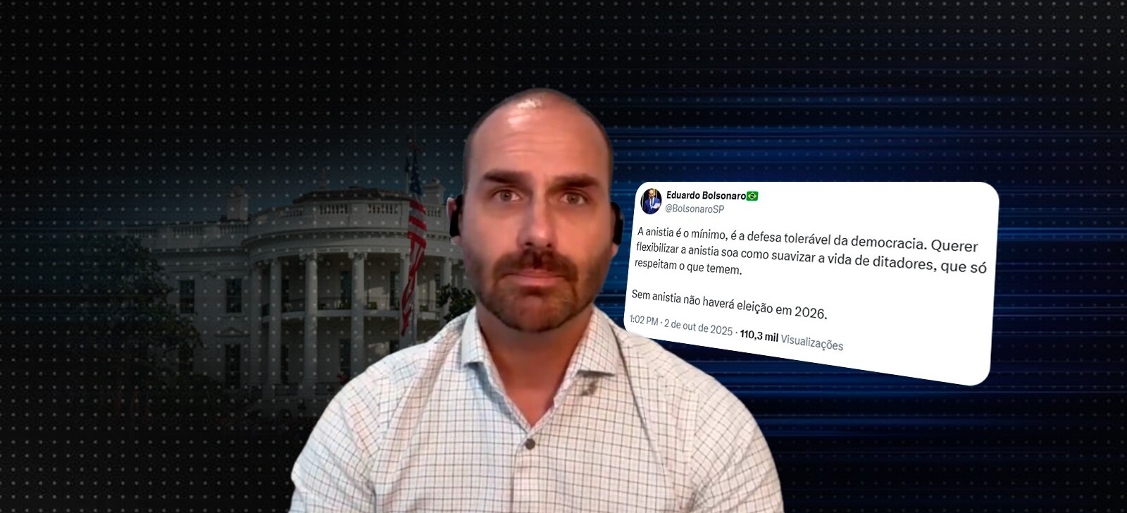 Dos EUA, Eduardo Bolsonaro ameaça eleição em 2026 se anistia for barrada